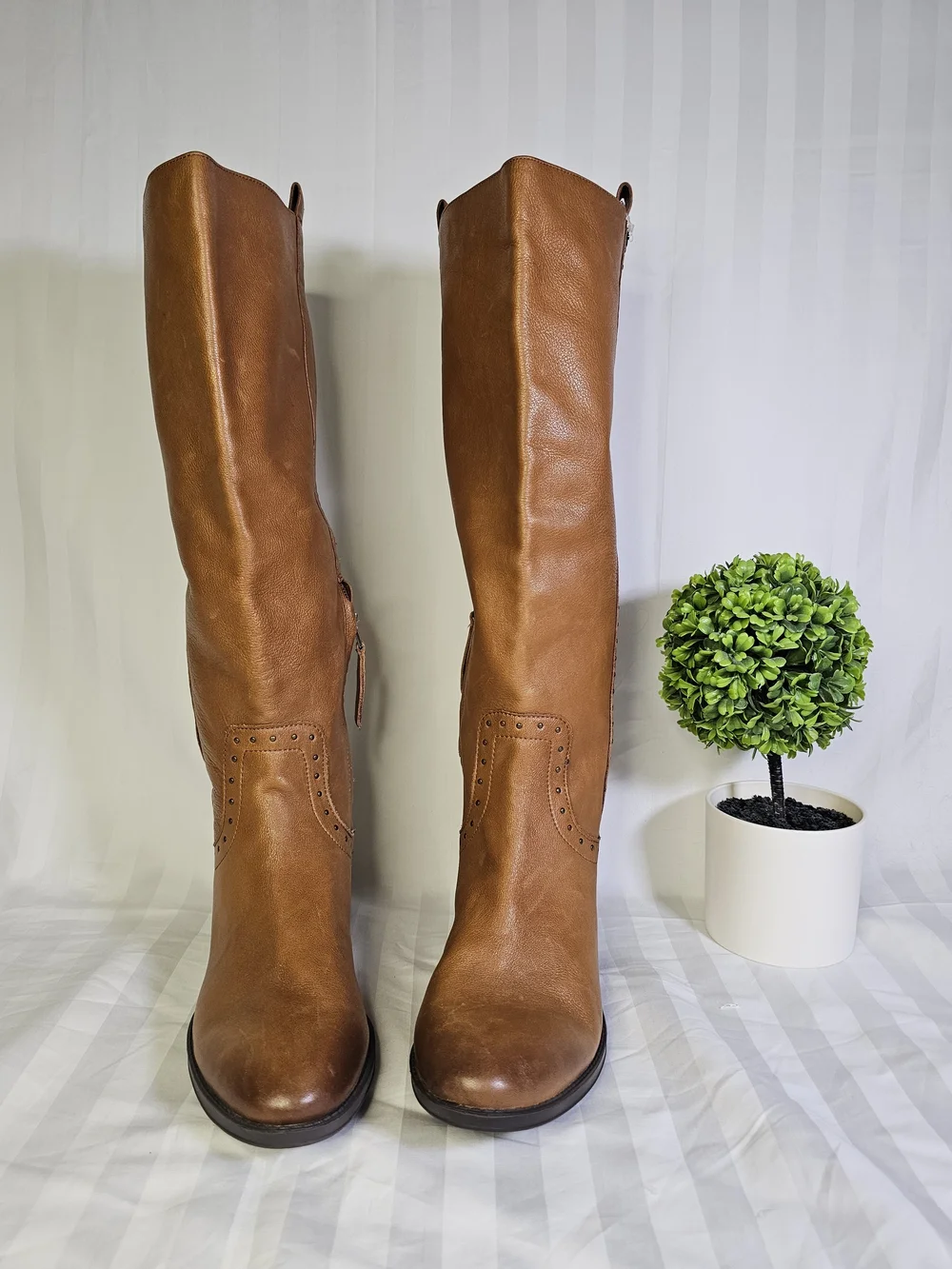 Sam Edelman Cognac Leather Over-the-Knee Boots